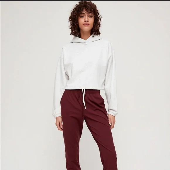 NWOT Aritzia The Constant Cropped Hoodie in Heather Sport White - Picture 3 of 8